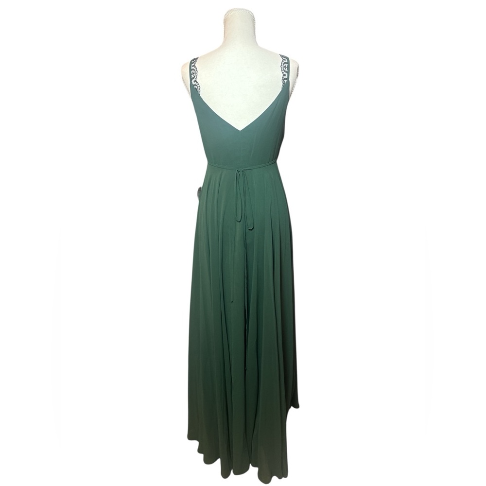 Jenny Yoo James Forest Green Chiffon Bridesmaid Gown‎ Size 2 NWT - Picture 2 of 14